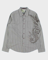 Vintage Y2K 00s Fox Racing Striped Graphic Long Sleeve Shirt - L