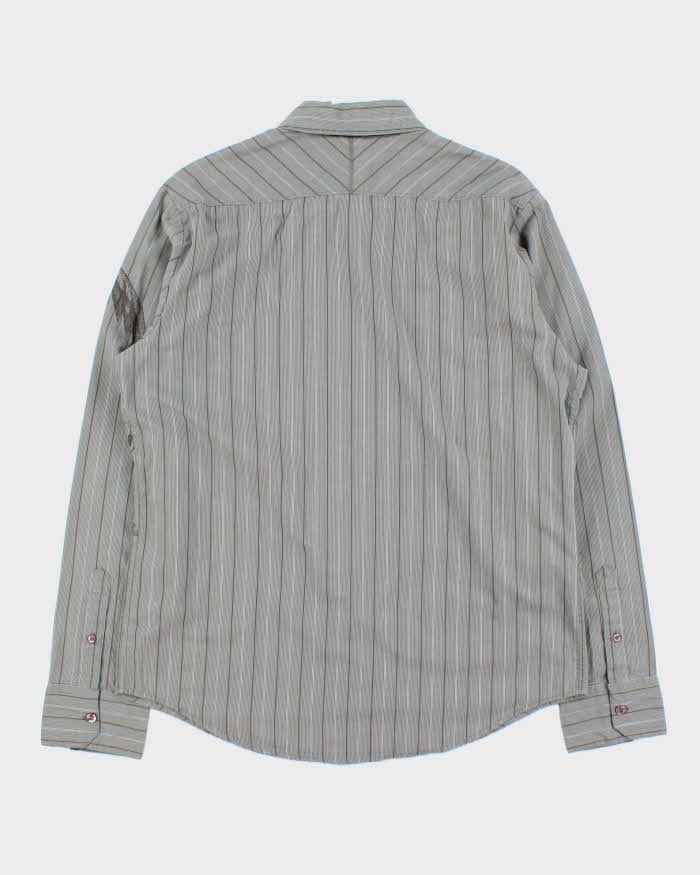 Vintage Y2K 00s Fox Racing Striped Graphic Long Sleeve Shirt - L