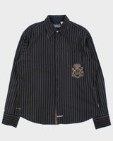 Vintage Y2K 00s British Laundry Christopher Wicks Hand Sewn Striped Embroidered Long Sleeve Shirt - L