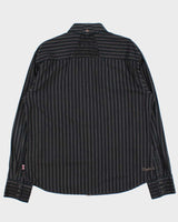 Vintage Y2K 00s British Laundry Christopher Wicks Hand Sewn Striped Embroidered Long Sleeve Shirt - L