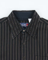 Vintage Y2K 00s British Laundry Christopher Wicks Hand Sewn Striped Embroidered Long Sleeve Shirt - L