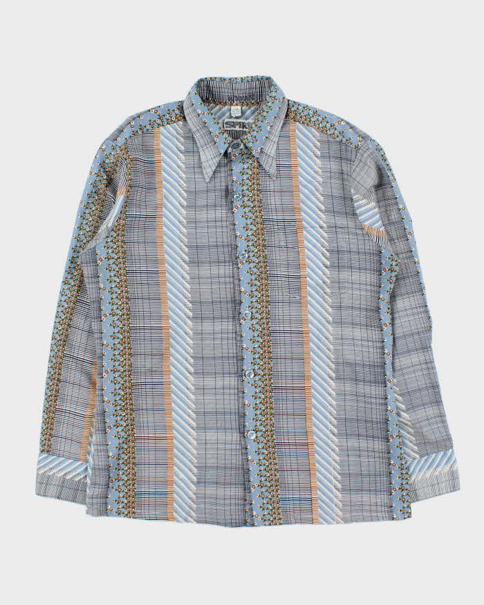 Vintage 1970s Spire California Made In USA Patterned Long Sleeve Shirt - L