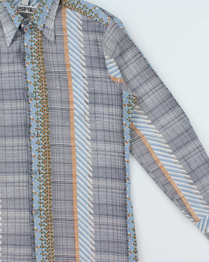 Vintage 1970s Spire California Made In USA Patterned Long Sleeve Shirt - L