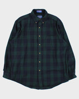 Vintage Pendleton 'Sir' Tartan Pure Wool Long Sleeve Flannel Shirt - L