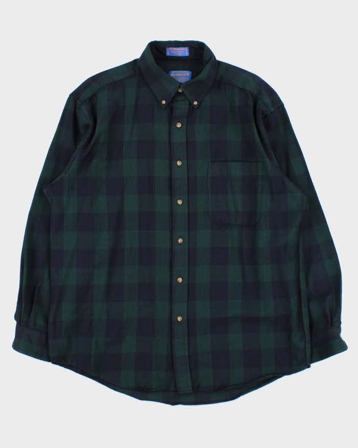 Vintage Pendleton 'Sir' Tartan Pure Wool Long Sleeve Flannel Shirt - L