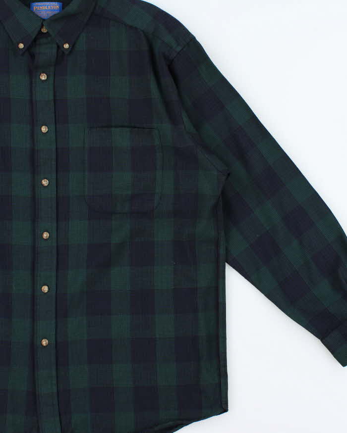 Vintage Pendleton 'Sir' Tartan Pure Wool Long Sleeve Flannel Shirt - L