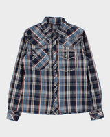 Vintage Y2K 00s RNT Jeans Embellished Plaid Snap Button Long Sleeve Western Shirt - XL
