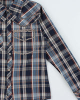 Vintage Y2K 00s RNT Jeans Embellished Plaid Snap Button Long Sleeve Western Shirt - XL