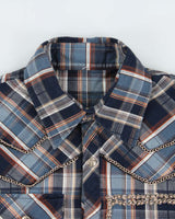 Vintage Y2K 00s RNT Jeans Embellished Plaid Snap Button Long Sleeve Western Shirt - XL