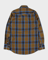 Vintage 1970s Panhandle Slim Perm Press Snap Button Long Sleeve Plaid Western Shirt - L