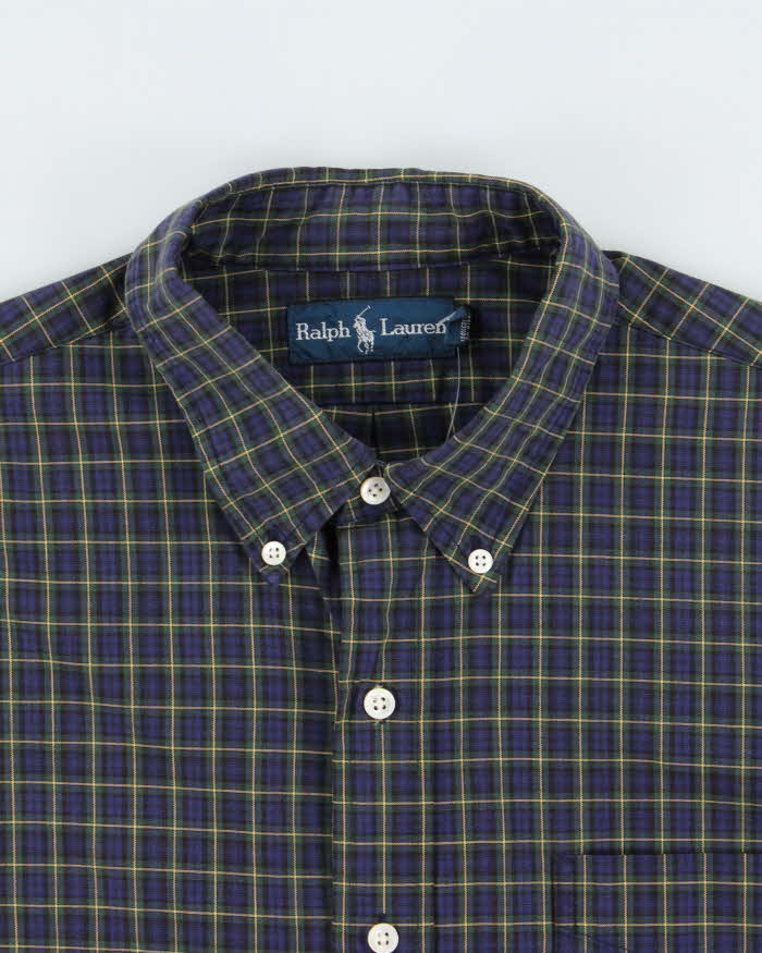 Vintage Y2K 00s Ralph Lauren Tartan Long Sleeve Shirt - XL