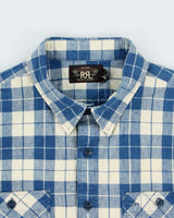 Vintage Ralph Lauren RRL Linen Cotton Blend Long Sleeve Plaid Shirt - XL