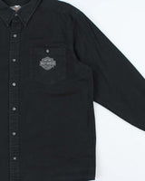Vintage Harley Davidson Embroidered Flame Long Sleeve Shirt - XL