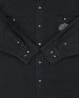 Vintage Harley Davidson Embroidered Flame Long Sleeve Shirt - XL