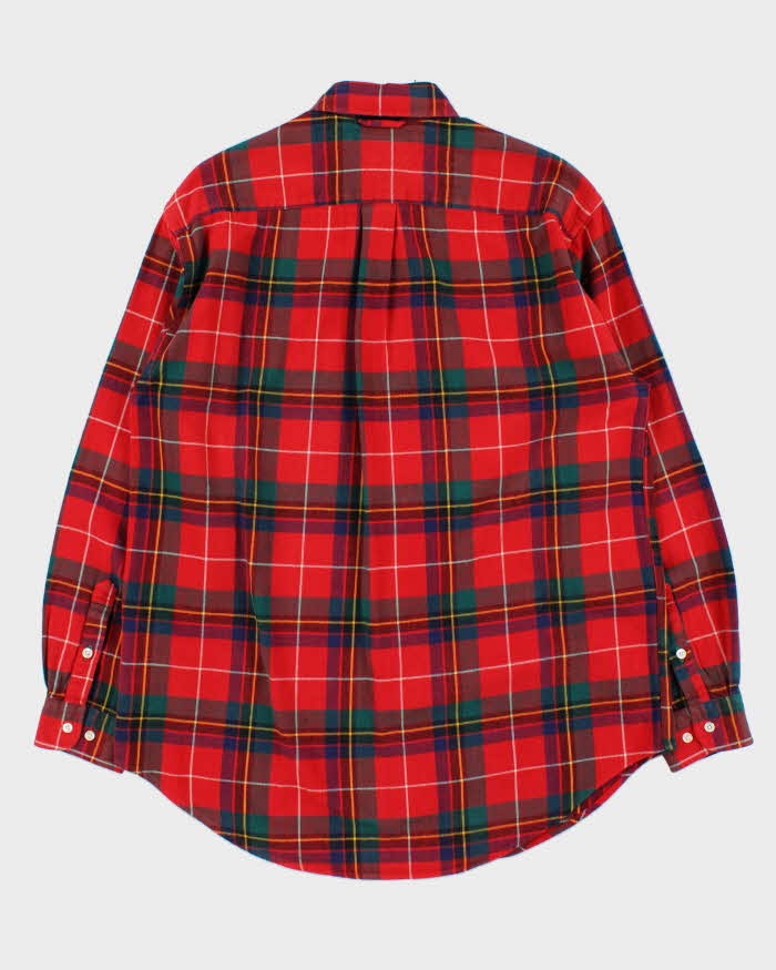 Vintage 1990s Tommy Hilfiger Heavyweight Tartan Long Sleeve Flannel Shirt - S