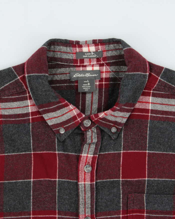 Vintage Eddie Bauer Plaid Classic Fit Long Sleeve Flannel Shirt - L