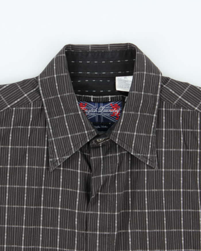 Vintage Y2K 00s English Laundry Christopher Wicks Hand Sewn Check Long Sleeve Shirt - XL