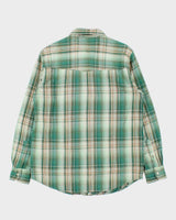 Vintage Texwood Apple Heavyweight Plaid Western Pearl Snap Button Long Sleeve Flannel Shirt - L