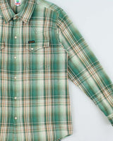 Vintage Texwood Apple Heavyweight Plaid Western Pearl Snap Button Long Sleeve Flannel Shirt - L