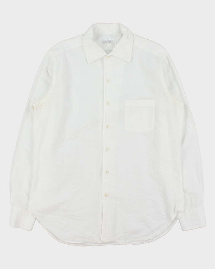 Vintage Y2K 00s Aster Italy Textured Striped Long Sleeve Shirt - XL