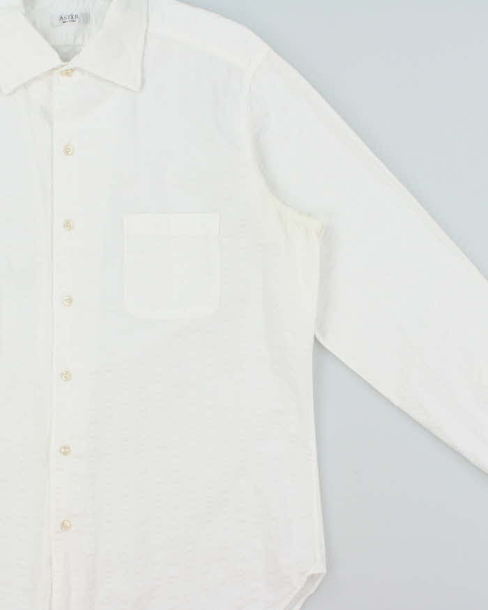 Vintage Y2K 00s Aster Italy Textured Striped Long Sleeve Shirt - XL