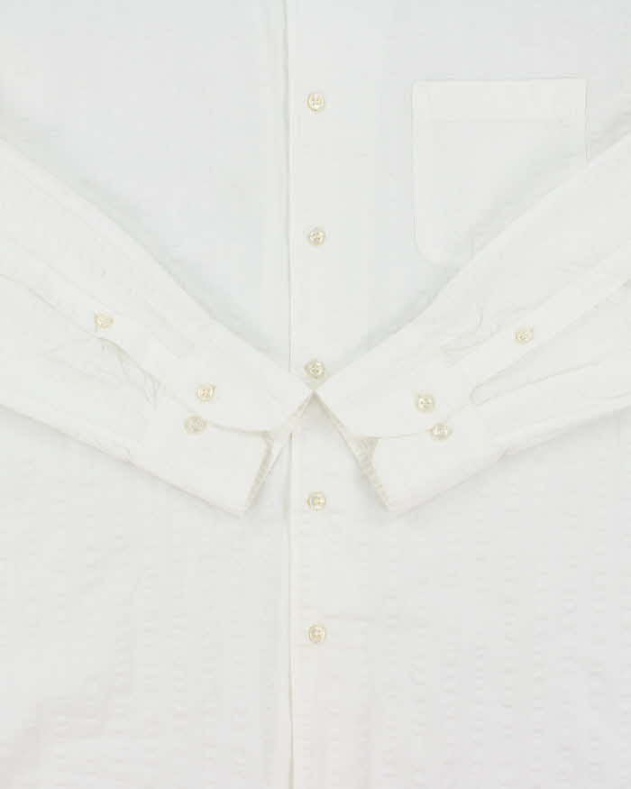 Vintage Y2K 00s Aster Italy Textured Striped Long Sleeve Shirt - XL