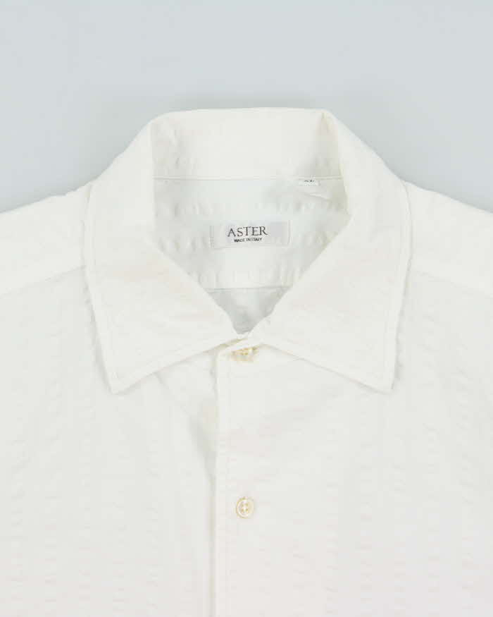 Vintage Y2K 00s Aster Italy Textured Striped Long Sleeve Shirt - XL