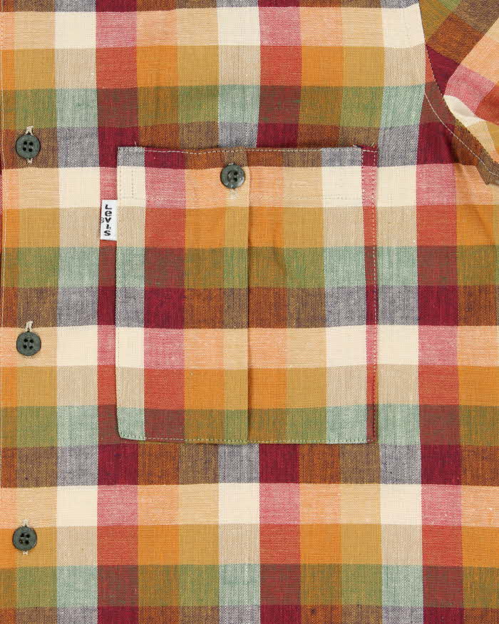 Deadstock 1980s Levi's White Tab Check Short Sleeve Shirt - M