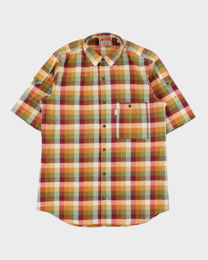 Deadstock 1980s Levi's White Tab Check Short Sleeve Shirt - L