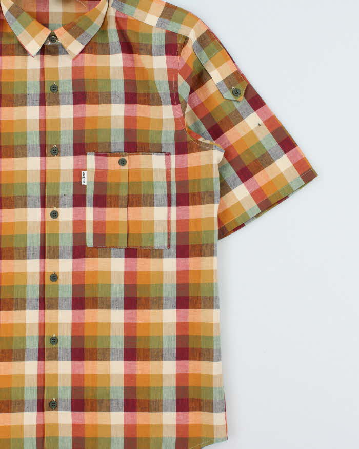 Deadstock 1980s Levi's White Tab Check Short Sleeve Shirt - L