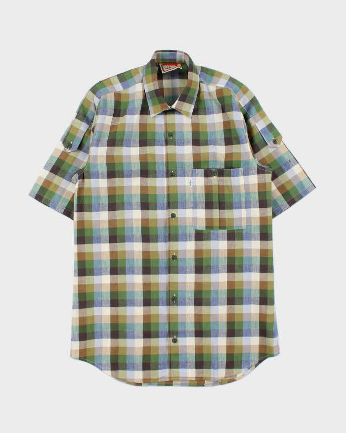 Deadstock 1980s Levi's White Tab Check Short Sleeve Shirt - M