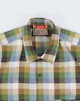 Deadstock 1980s Levi's White Tab Check Short Sleeve Shirt - M