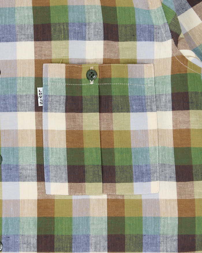 Deadstock 1980s Levi's White Tab Check Short Sleeve Shirt - L