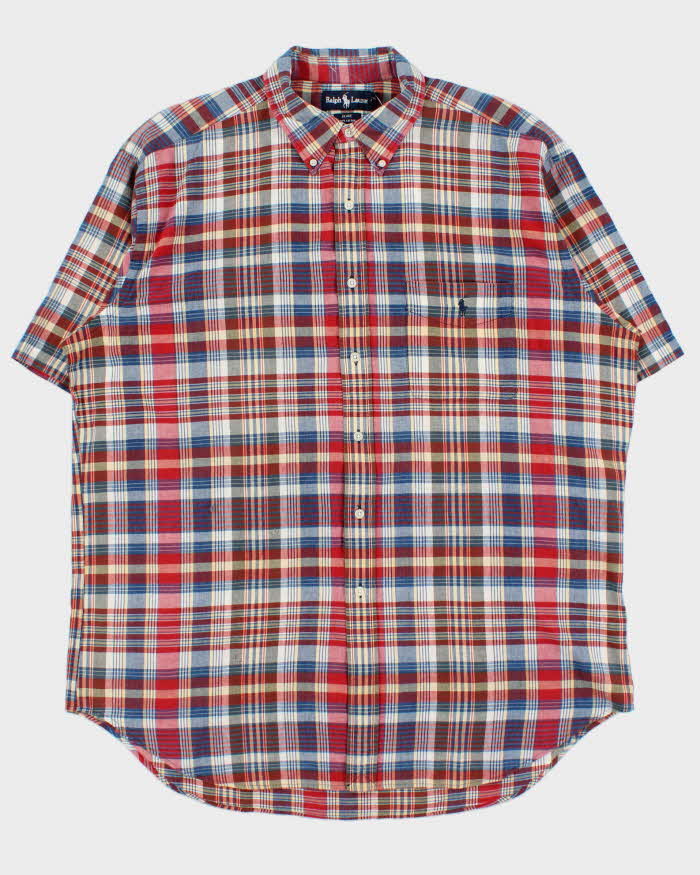 Vintage 1990s Ralph Lauren Checked Short Sleeve Shirt - XL