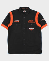 Vintage Y2K 00s Harley Davidson Embroidered Spell Out Short Sleeve Shirt - M