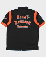 Vintage Y2K 00s Harley Davidson Embroidered Spell Out Short Sleeve Shirt - M