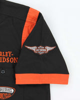 Vintage Y2K 00s Harley Davidson Embroidered Spell Out Short Sleeve Shirt - M