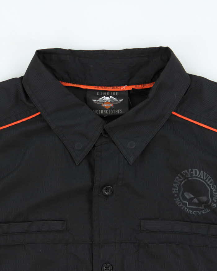Vintage Harley Davidson Performance Skull Logo Short Sleeve Shirt - XL