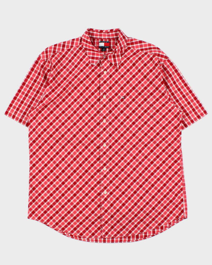 Vintage 1990s Tommy Hilfiger Checked Short Sleeve Shirt - L