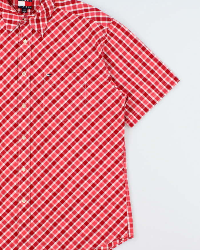Vintage 1990s Tommy Hilfiger Checked Short Sleeve Shirt - L