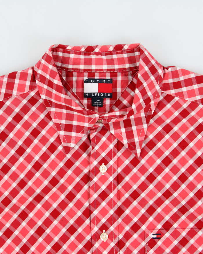 Vintage 1990s Tommy Hilfiger Checked Short Sleeve Shirt - L