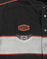 Vintage Harley Davidson Embroidered Short Sleeve Denim Shirt - XXL