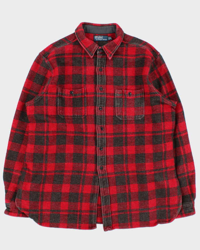 Vintage Y2K 00s Polo Ralph Lauren Heavyweight Plaid Long Sleeve Flannel Shirt - XXL