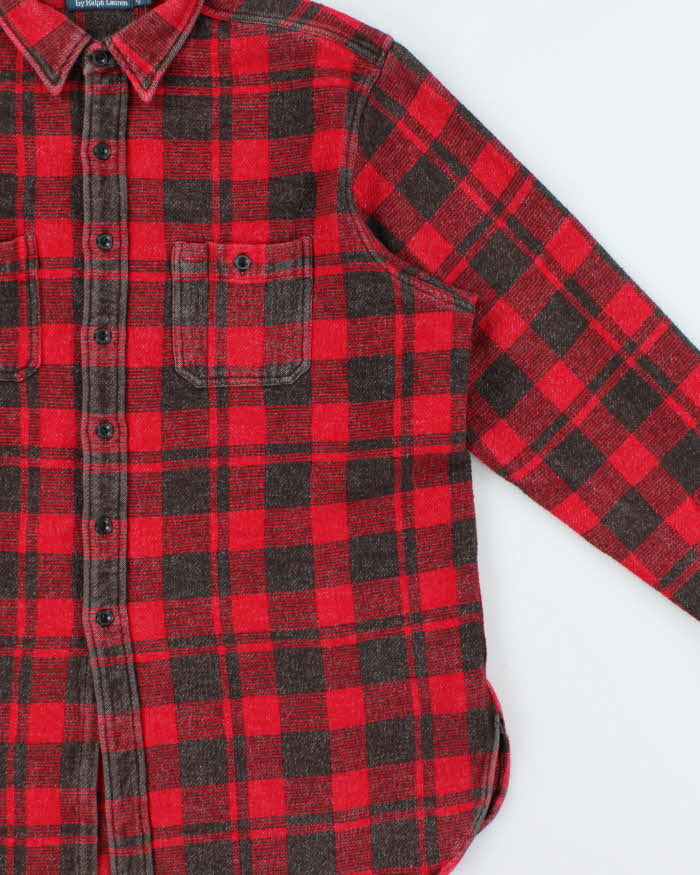 Vintage Y2K 00s Polo Ralph Lauren Heavyweight Plaid Long Sleeve Flannel Shirt - XXL