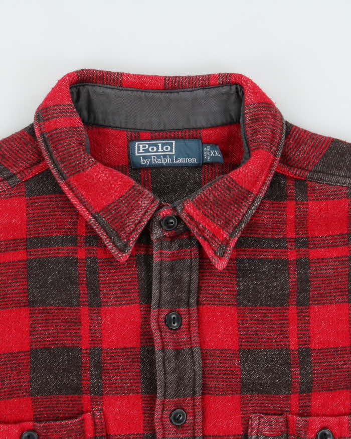Vintage Y2K 00s Polo Ralph Lauren Heavyweight Plaid Long Sleeve Flannel Shirt - XXL