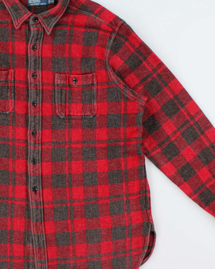 Vintage Y2K 00s Polo Ralph Lauren Heavyweight Plaid Long Sleeve Flannel Shirt - XXL