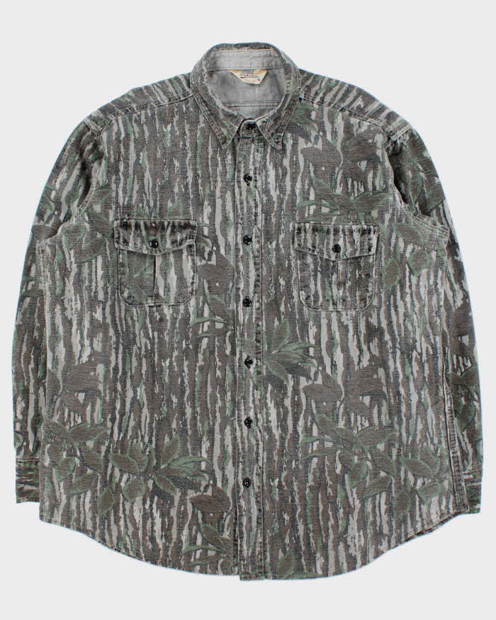 Vintage 1980s Cabela's Heavyweight Realtree Camo Long Sleeve Shirt - XXL