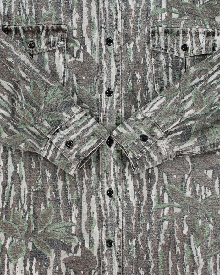 Vintage 1980s Cabela's Heavyweight Realtree Camo Long Sleeve Shirt - XXL