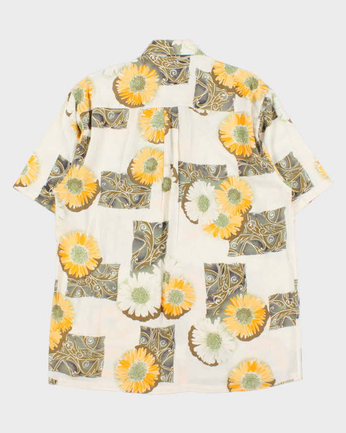 Vintage 1990s Pierre Cardin Espace Floral Linen Short Sleeve Shirt - L