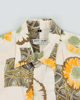 Vintage 1990s Pierre Cardin Espace Floral Linen Short Sleeve Shirt - L